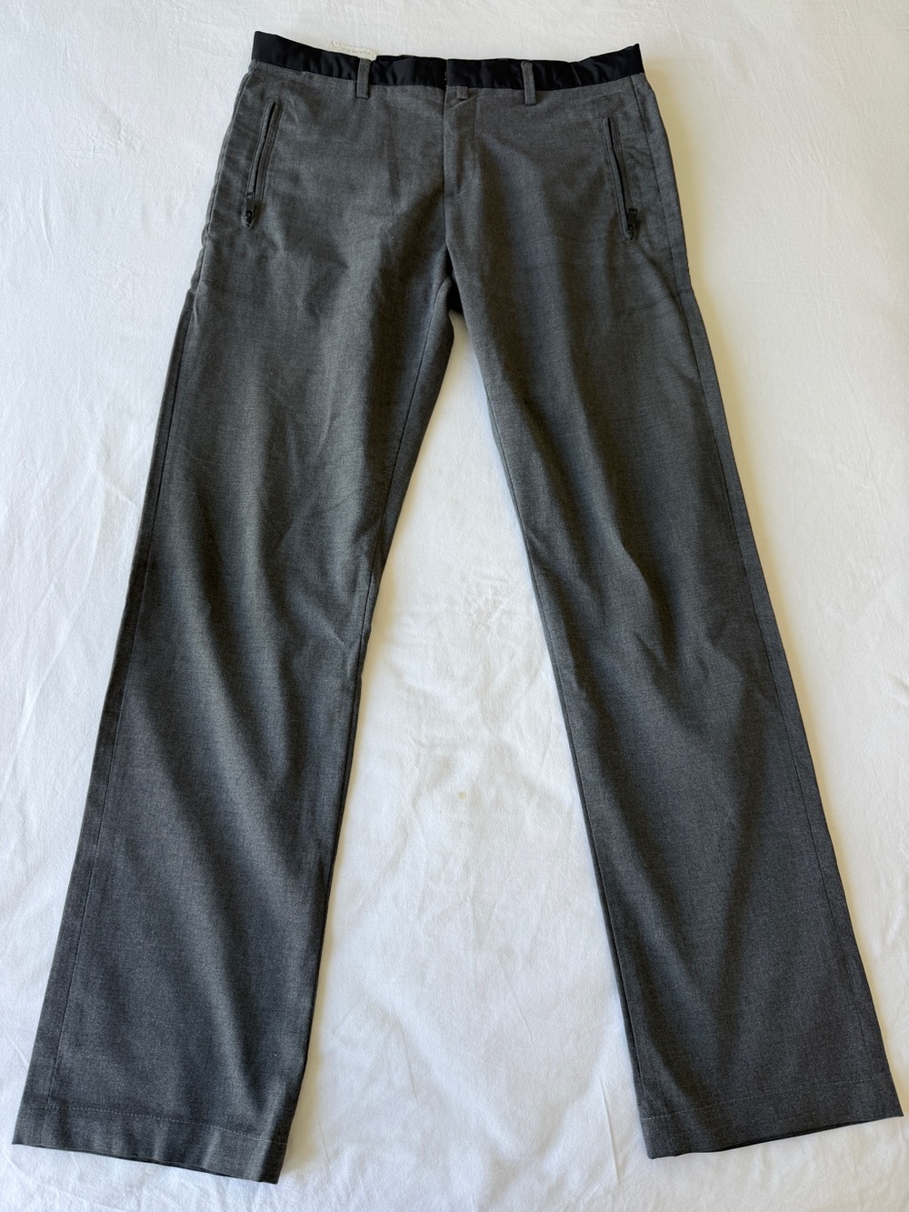 MAN-ZZegna Men’s Charcoal Gray Stretch Dress Pants 50R EU 50 Made in Ital